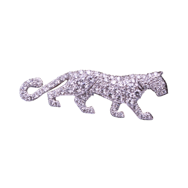 Cartier panther brooch 18k white gold diamonds 1990s Unisex (7330