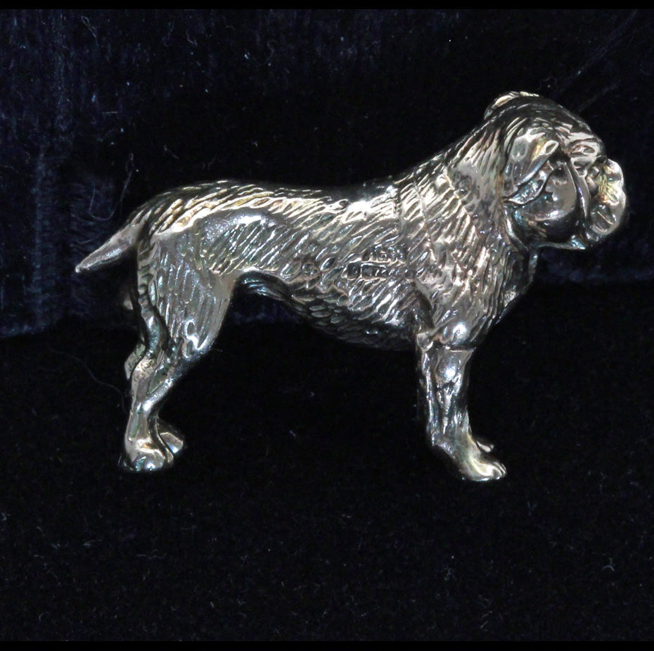 Antique Victorian brooch gold English bulldog dog 19th century Unisex (7420)