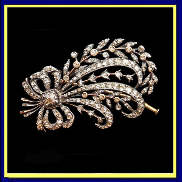 Broche Aigrette Royale Métal Doré Argenté Laqué Tricolore - Superbe, Vintage 1980, Occasion