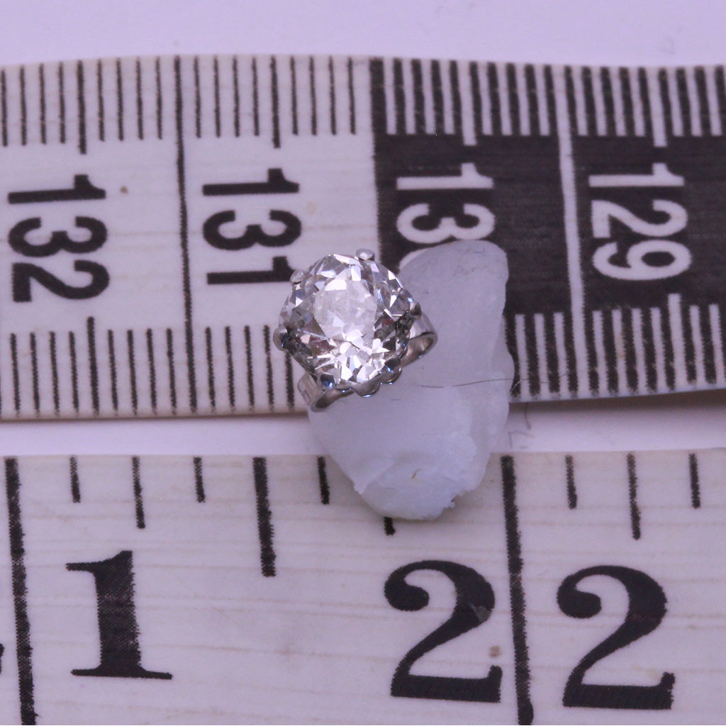 Antique Old Mine Cut Diamond earrings ear studs in white gold English (7333)