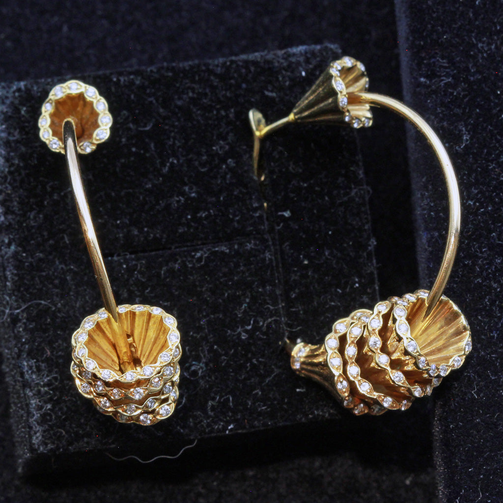 Boucheron earrings 18k gold diamond hoop earrings Exquises Confidences (7425)