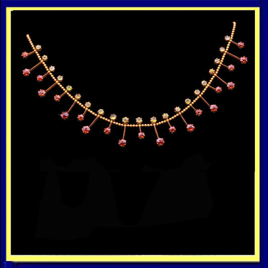 antique Victorian fringe necklace gold demantoid garnets