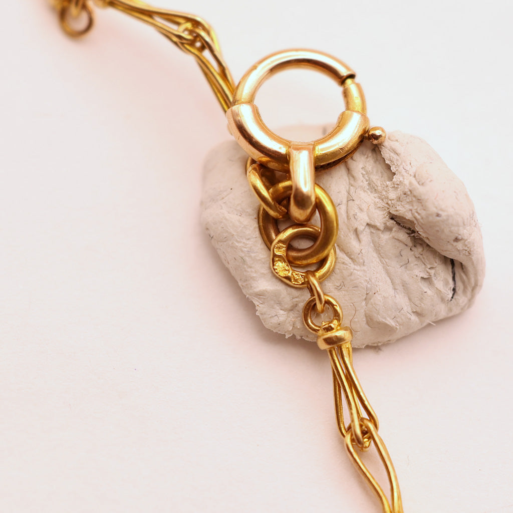 Antique long gold chain necklace sautoir rose gold early 1900's 60inches (7543)