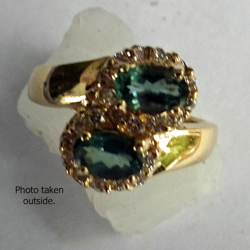 Natural Alexandrite Ring 14k gold, diamonds, alexandrite GIA certificate (7393)