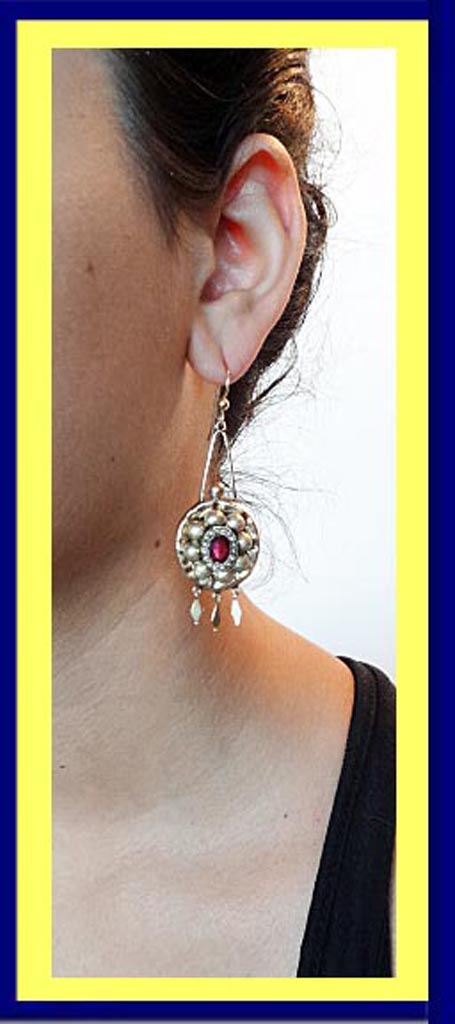 Antique Victorian Earrings 14k Gold Pearls antique Paste Long Ear Pendants (5138)
