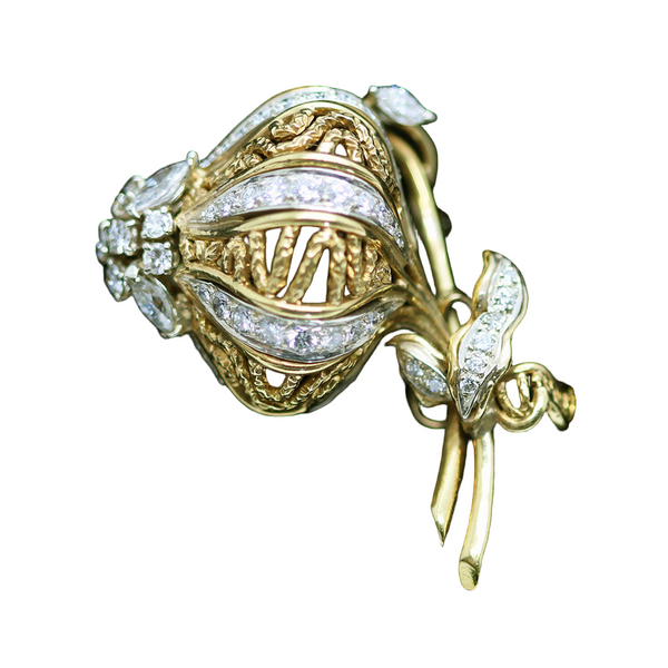 Tiffany & Co Brooch Pendant 18k Gold Platinum Diamonds France