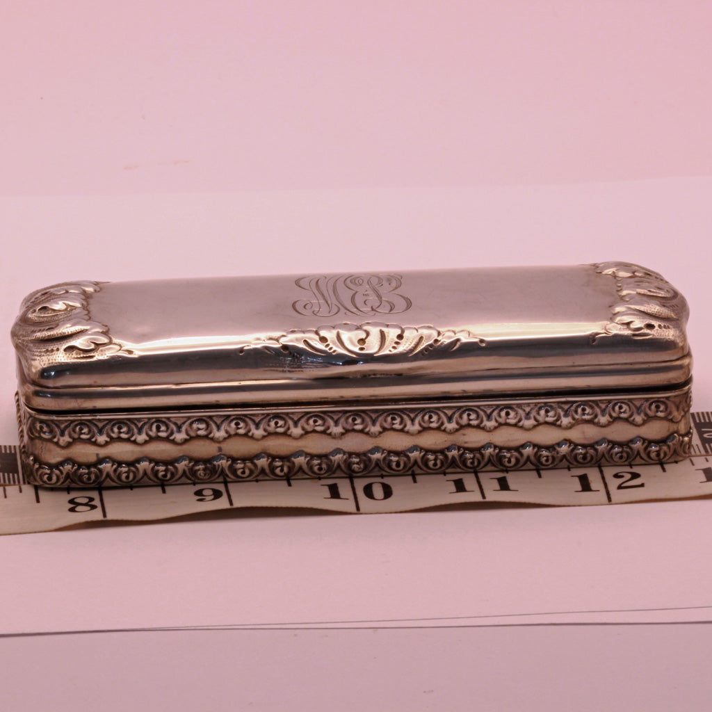 Tiffany & Co Antique Victorian Sterling Silver jewelry or trinkets box (7339)