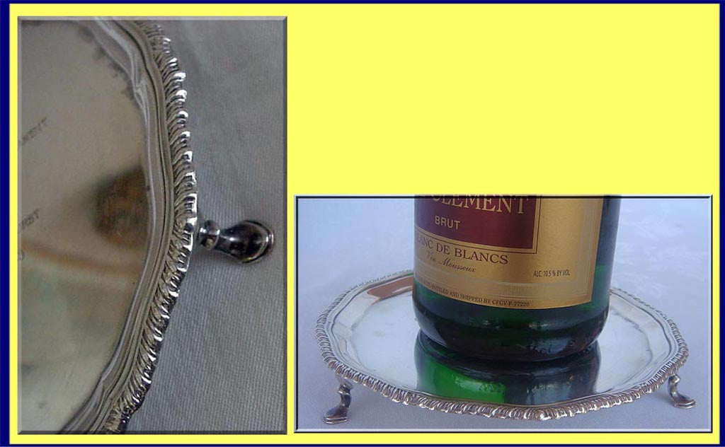 Vintage Sterling silver wine coaster salver tray golf trophy Garrard & Co (3296)