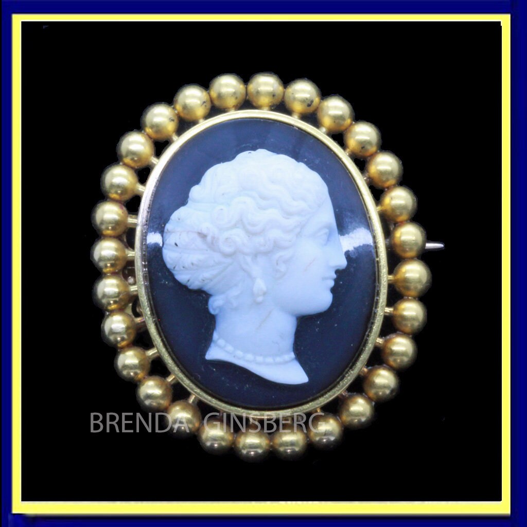 Carlo Giuliano Antique Cameo Brooch 18k Gold Carved Agate Victorian (7 –  Brenda Ginsberg Antique Jewelry