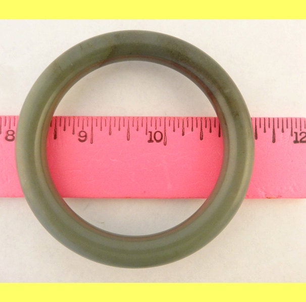 Antique Chinese Jade Bangle Bracelet Hand Carved from One piece of Jade  (5675)