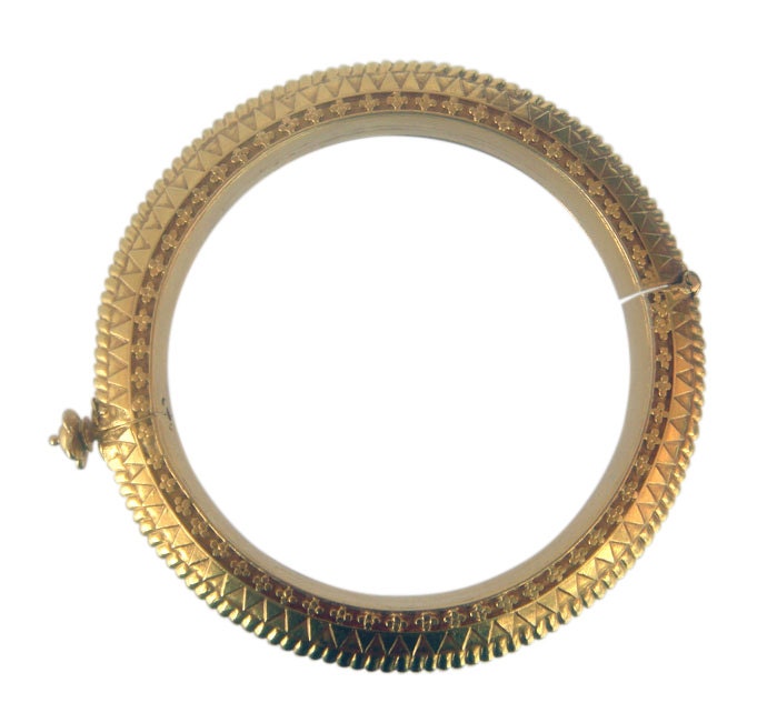 Antique 22k Gold Bangle Bracelet India Exquisite (3930)