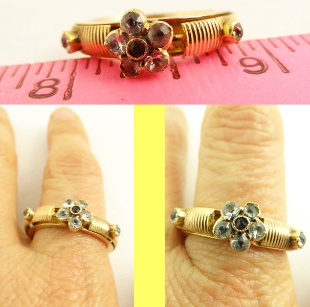 Antique Georgian / Earlier Gimmel Ring Gems Secret Compartments (5661)