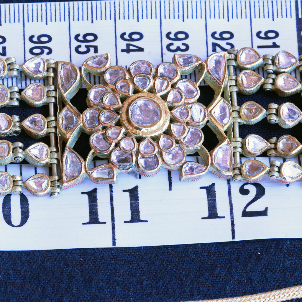 Vintage bracelet choker necklace gold diamonds enamel 13.6ct India (7249)