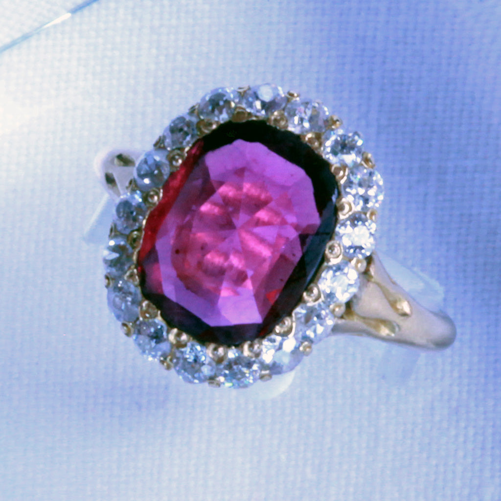 Antique Edwardian ring 2.7ct ruby no heat cushion cut diamonds gold Cert (7260)