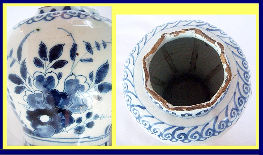 Antique 17Century Dutch Delft Vase HP Ex Museum (4637)