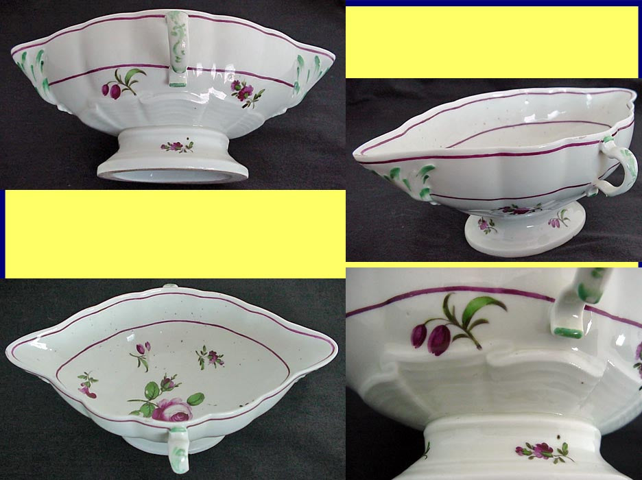 ANTIQUE 18th Century ROYAL VIENNA PORCELAIN SAUCEBOAT (3440)