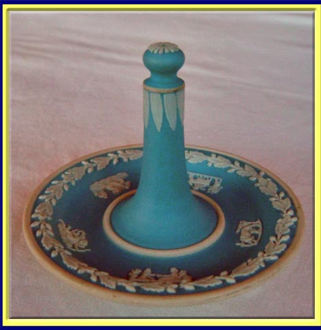 vintage Wedgwood blue jasper ring tree jewelry stand