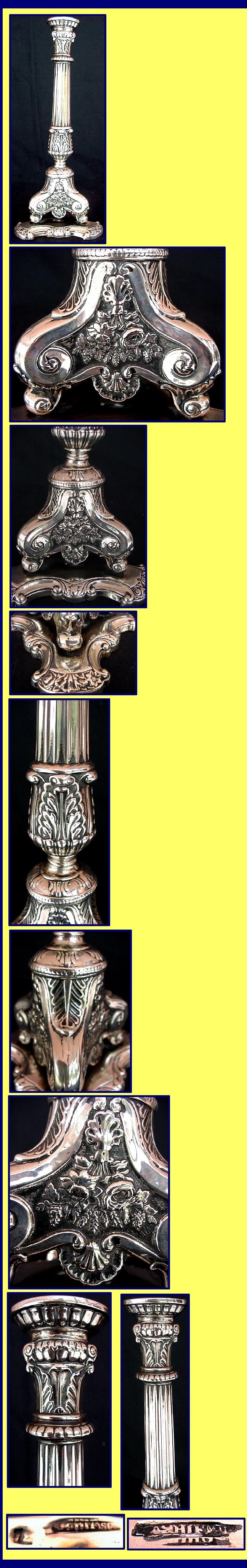 Antique Judaica Sterling Silver Sabbath Candlesticks C1800 (1676)