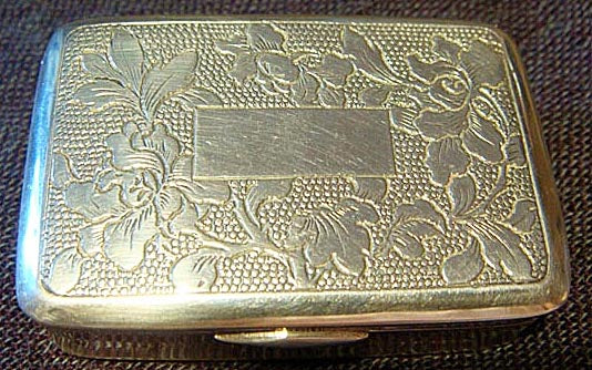 Antique Chinese Export Silver Snuff Box Signed MK (4746)