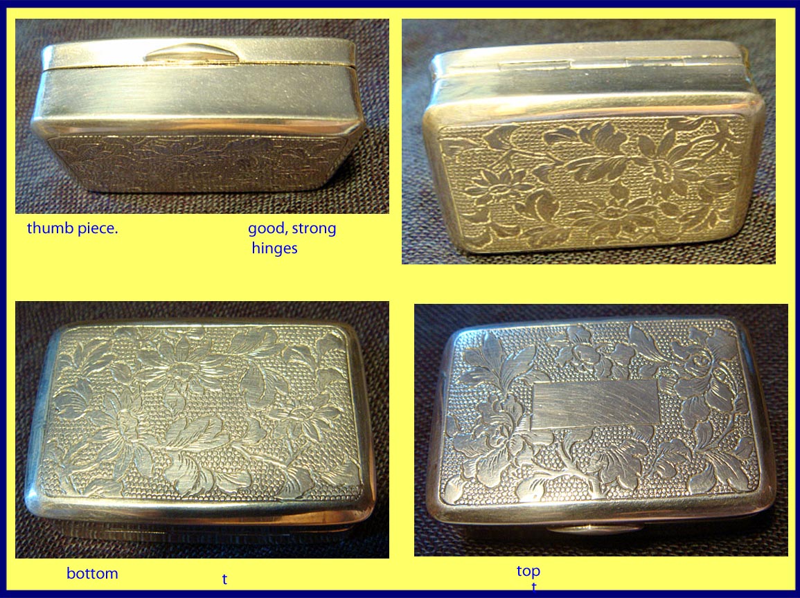 Antique Chinese Export Silver Snuff Box Signed MK (4746)