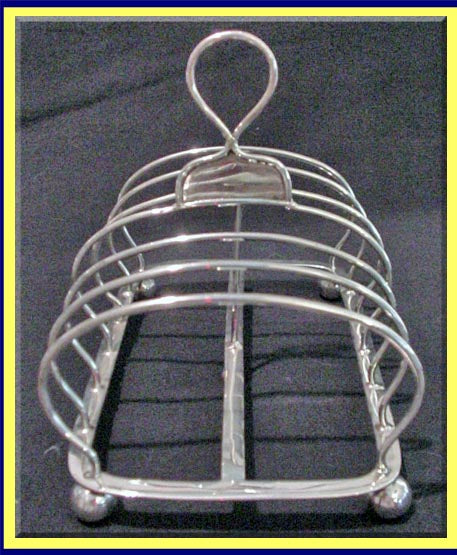 antique Georgian sterling silver toast rack English