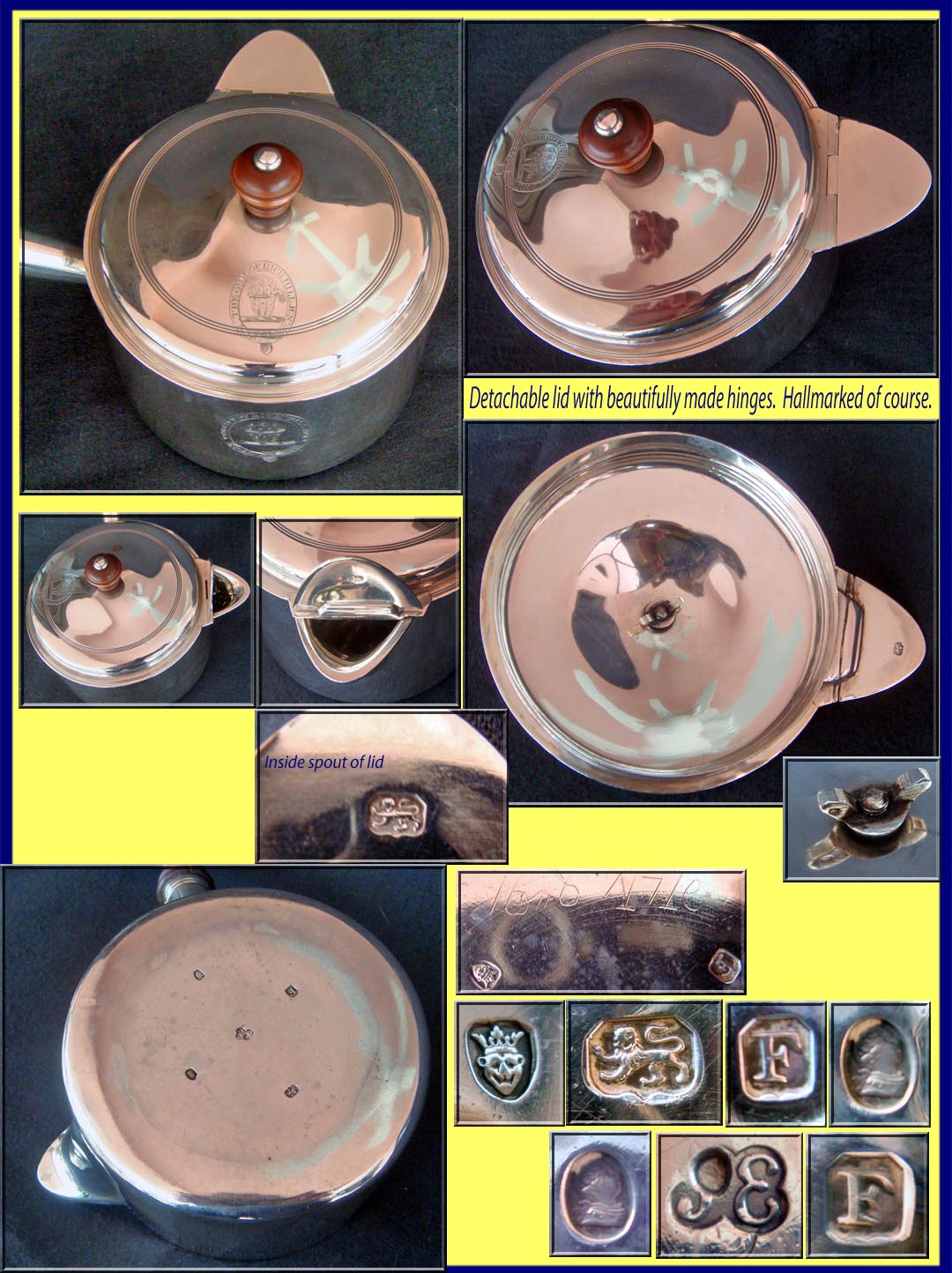 John Emes Antique Regency Sterling Silver Brandy Warmer London 1801 (3807)