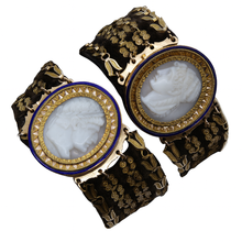 Antique Georgian Bracelets Gold Cameo Napoleon Bonaparte portraits c1804 (5354)