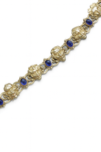 F BOUCHERON Antique Victorian Bracelet 18k Gold Sapphires Faces Masks (7000)