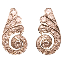 Antique Art Deco Earrings Ear Clips platinum diamonds French superb design(7322)