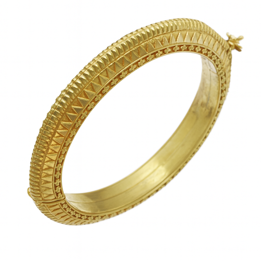 Antique 22k Gold Bangle Bracelet India Exquisite (3930)