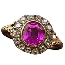 Antique Ruby diamond ring 2.75ct cushion cut Myanmar Burma no heat ruby crt(7497)