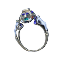Antique Ring Figural Renaissance Neo Renaissance  Diamond Enamel pre Georgian (5612)
