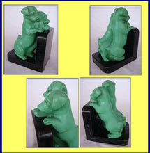 Charming Antique Puppy Dog Bookends Painted Metal Figures Circa 1920–1940 (4085)