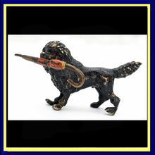 Antique miniature Vienna Bronze poodle dog umbrella cold painted figurine