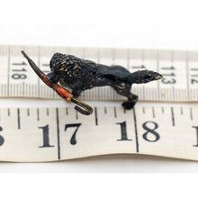 Antique miniature Vienna Bronze poodle dog umbrella cold painted figurine (2664)