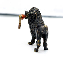 Antique miniature Vienna Bronze poodle dog umbrella cold painted figurine (2664)