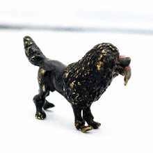 Antique miniature Vienna Bronze poodle dog umbrella cold painted figurine (2664)