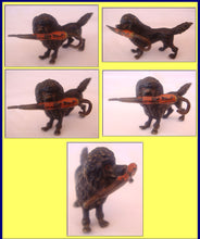 Antique miniature Vienna Bronze poodle dog umbrella cold painted figurine (2664)