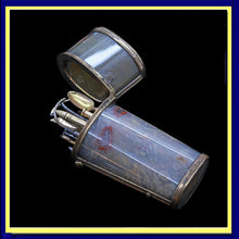 Antique Georgian gilt hardstone metal etui necessaire full set implements 