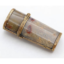 Antique Georgian etui gilt hardstone metal necessaire full set implements (4137)