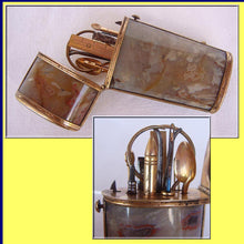 Antique Georgian etui gilt hardstone metal necessaire full set implements (4137)