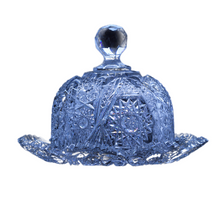 Antique American Brilliant Cut Glass butter plate and dome cheese dome (5255)