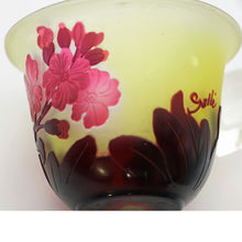 Antique Signed Emile Gallé Cameo Glass Vase Bowl Exquisite Floral Carving(#3138)