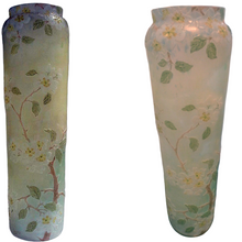 Antique French Legras Cameo Art Glass Blossom Vase very Tall (3150)