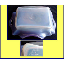 HOSCH Antique Bohemian Glass bowl iridescent pearly purple ex Truitt (1956)