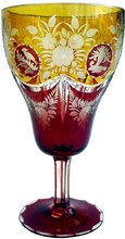 Antique Exceptional 3 colored Bohemian Glass Goblet (2377)