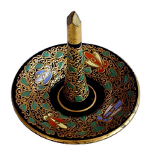 Antique Moser Glass enamel jewelry ring stand jewelry holder (2534)