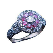 Antique Georgian Ring Diamonds Rubies Gold Silver Target Unisex English (6932)