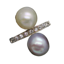 Antique Edwardian Ring GIA Certified natural pearls platinum diamonds (5342)