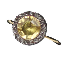 Antique Georgian French Ring 18k Gold Silver Citrine Diamonds c1800 (6234)